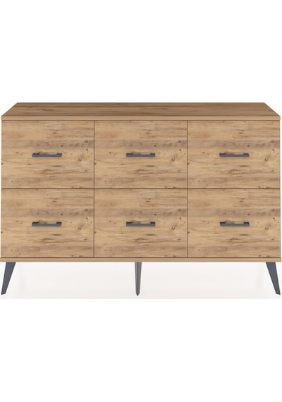 Arges Konsol 6 Çekmeceli 132x30x83 Antrasit-çam/çam Çam/çam Arges Konsol 6 Çekmeceli 132x30x83 Antrasit-çam/çam Çam/çam
