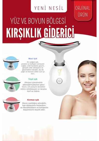 Yüz Ve Boyun Kırşıklık Giderici Ems Güzellik Cihazı Gıdık Sarkma Kırışıklık 3 Modlu