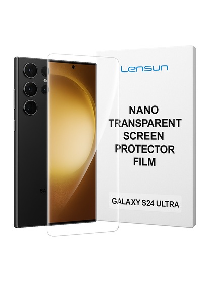Galaxy Uyumlu S24 Ultra Lensun Nano Şeffaf Ekran Koruyucu