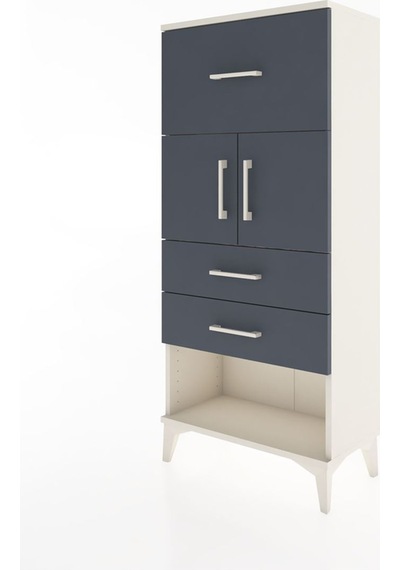 Hyperion Dolap 2 Raflı 3 Çekmeceli 2 Kapaklı 60x44x134 Aytaşı-antrasit Aytası