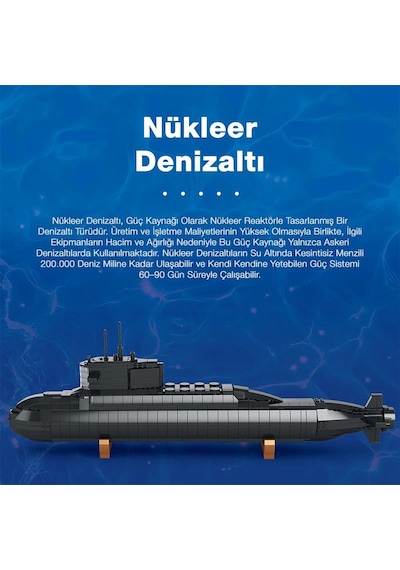 Reobrix 800 Nükleer Denizaltı Yaratıcı Yapı Blok Seti Building Blocks Nuclear Submarine - 1498 Parça