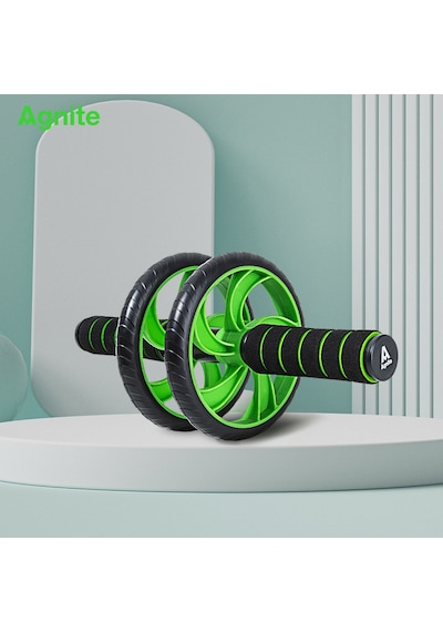 Agnıte Çift Tekerlekli Karın Egzersiz Tekerleği Diz Pedli Fitness Yeşil Siyah