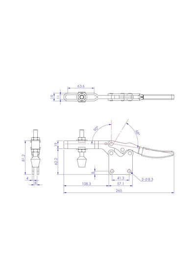 Goodhand Gh-20236 Yatay Geçişli Kelepçe 340 Kg Kapasiteli Kelep