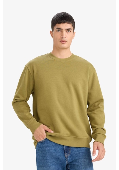 Defacto Relax Fit Bisiklet Yaka Kalın İçi Yumuşak Tüylü Basic Düz Sweatshirt T5139az25aukh256 Haki-kh256