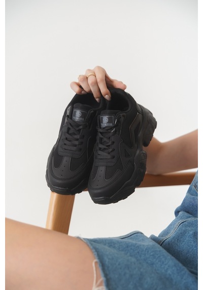 Daxtors D0141 Kadın Günlük Ortopedik Sneaker Spor Ayakkabı Siyah