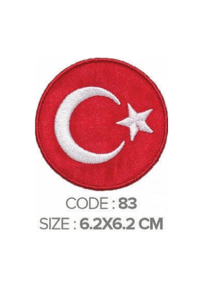 Ütü İle Yapışan Arma Patch Türk Bayrağı Yuvarlak Çap:6.2 Cm 1 Adet - 691586489