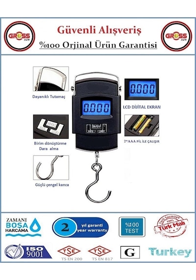Dijital El Kantarı - Hassas Elektronik El Terazisi - 4 Ayrı Birim - 50kg
