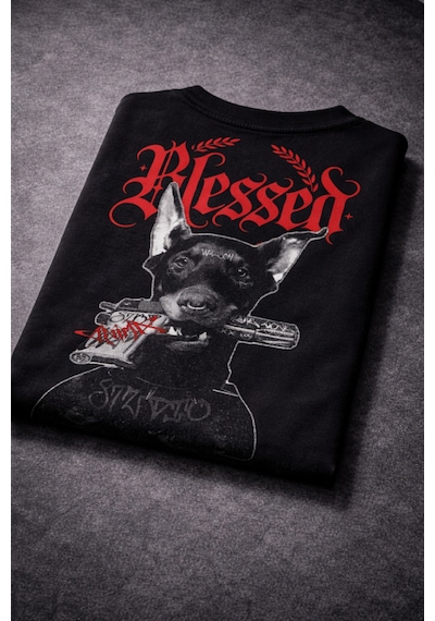 Yolo Street Blessed Doberman Oversize Tişört Sırt Baskılı Streetwear Siyah %100 Pamuk Unisex Siyah Yolo Street Blessed Doberman Oversize Tişört Sırt Baskılı Streetwear Siyah %100 Pamuk Unisex Siyah