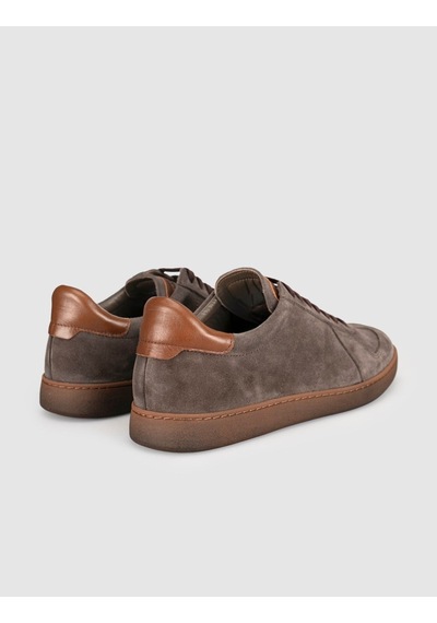 Cabani Hakiki Dana Deri Kahve Süet Erkek Sneaker Ayakkabı Kahverengi