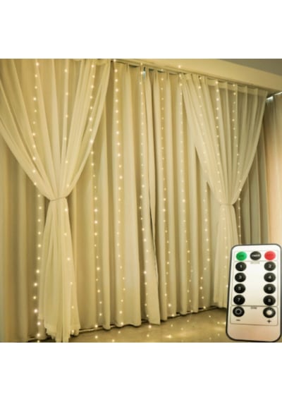 Kumandalı 8 Ayrı Moda Sahip Perde Led  2 Metre ( 2 mt X 2 mt ) Perde Led Peri Led Usb HDH75