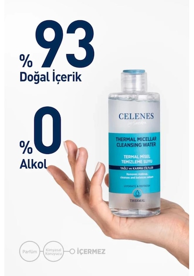 Celenes Thermal Misel Kuru Ve Hassas Ciltler İçin Yüz Temizleme Suyu, 400 Ml
