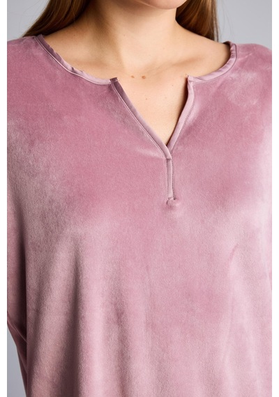 Defacto Regular Fit V Yaka Uzun Kollu 2li Velur Pijama Takımı A3356ax26aubr97 Bordo-br97