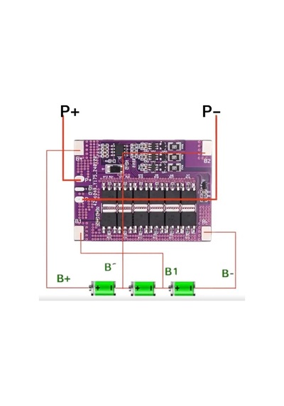 Olt 3s 40a 12.6v Balanslı Lityum Batarya Bms Mor Pcb