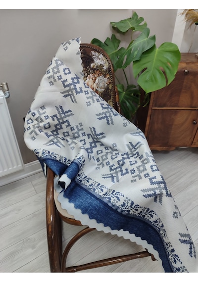 Koltuk Örtüsü Kaymaz Kilim Mavi