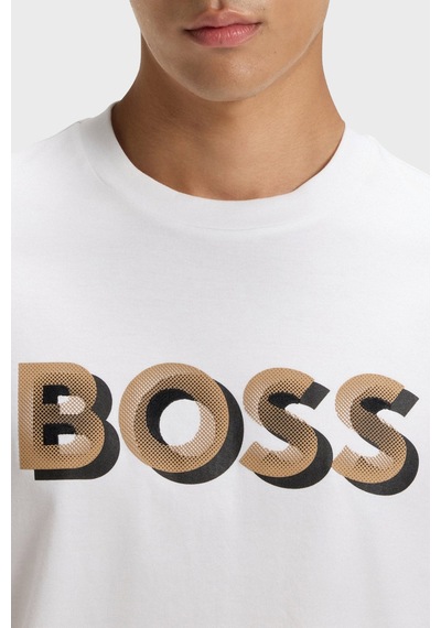 Boss Erkek T Shirt 50551902 100 Beyaz Beyaz