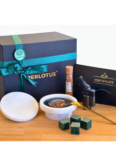 Perlotus Mermer Viski Tütsüleme Aparatı Premium Hediye Kutulu Çakmak, Soğutma Taşları Talaş Seti Gri