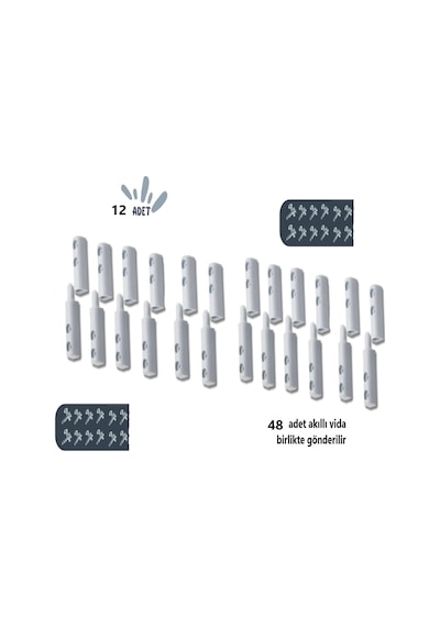Sineklik Menteşesi, Beyaz 12 Adet 00-40x00-40