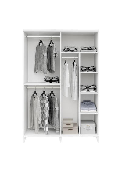 GuneyStore Milano 4 Kapaklı Komple Mdf Beyaz Gardırop