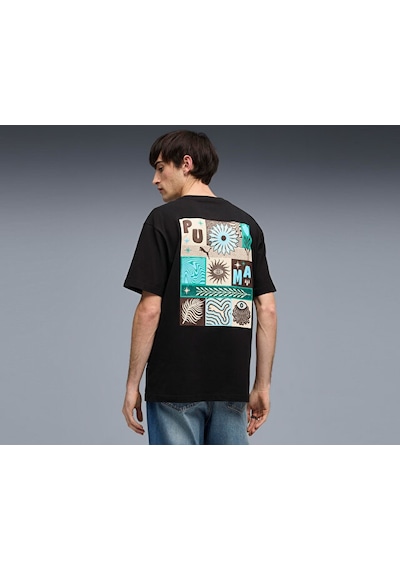 Puma Sunset Drıve Relaxed Tee Erkek Günlük Tişört 63439501 Siyah Siyah