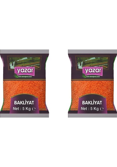 Yazar Yerli Kırmızı Mercimek 5 Kg x 2 Adet
