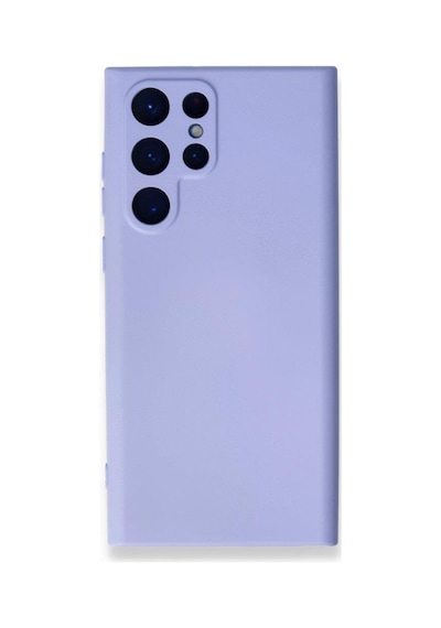 Samsung Galaxy Uyumlu S22 Ultra Kılıf Kamera Korumalı Silikon Rubber Arka Kapak Lila