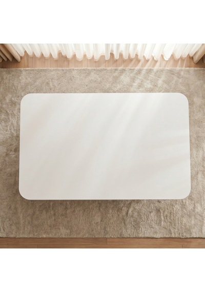 Beyaz Oval Kenar Yer Sofrası, 6 Kişilik Beyaz Masa, Metal Ayaklı Modern Yemek Masası 119x89 Cm Beyaz Oval Kenar Yer Sofrası, 6 Kişilik Beyaz Masa, Metal Ayaklı Modern Yemek Masası 119x89 Cm