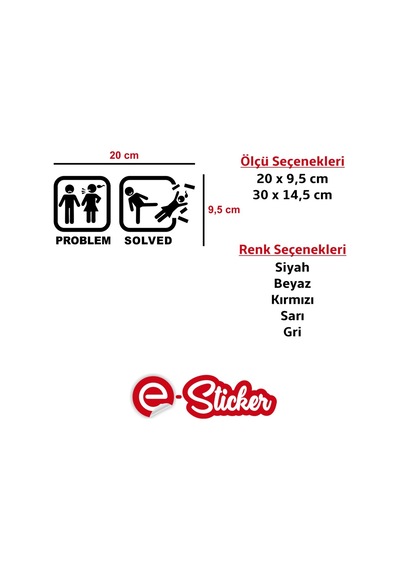 Problem Çözüldü Problem Solved Oto Sticker Araba Sticker (421371406)
