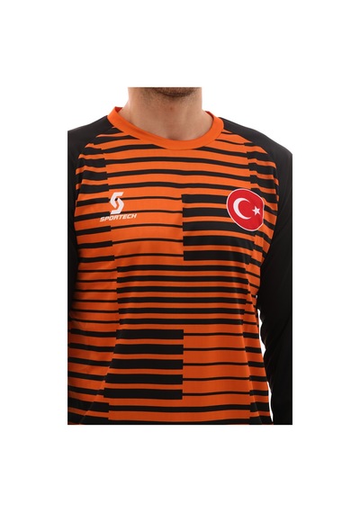 Sportech Sünger Destekli Kaleci Forma Takımı, Turuncu-siyah K0143 Turuncu - Siyah