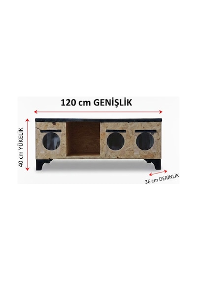 Kedi Yuvası Kedi Evi Kedi Barınağı Kedi Mamaliği 120x40x36 Cm İç Ve Dış Mekan Isı Ve Su Yalıtımlı