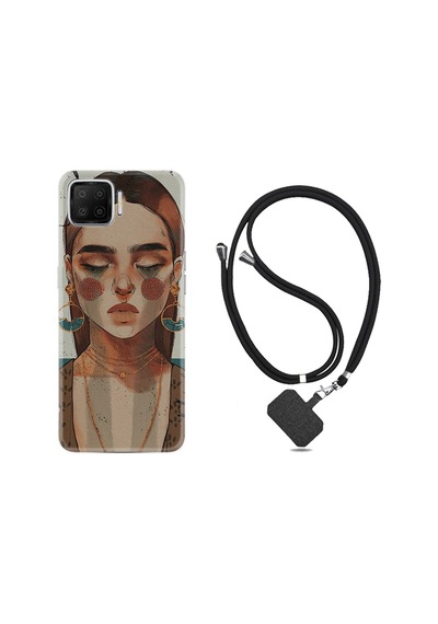Oppo A73 Kılıf Boyun Askılı Woman Maniplatiun 1362