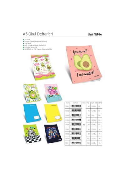 Çınar Karton Kapak A5 40 Yaprak Çizgili Defter 12'li Paket