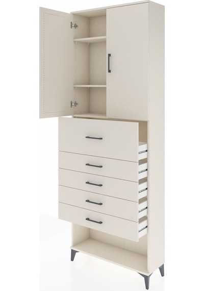 Arges Dolap 3 Raflı 5 Çekmeceli 2 Kapaklı 88x30x243 Aytaşı-aytaşı Aytası