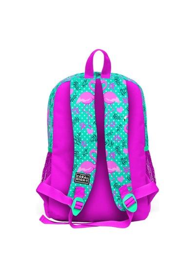 Coral High Kids Su Yeşili Pembe Flamingo Desenli 3 Lü Okul Çanta Seti Set0123712