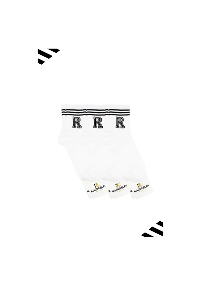 Kardeşler Çorap Unisex R Harfi Desenli Tenis Çorap Harfli Çorap 3'lü Paket Beyaz - 530648444 Beyaz