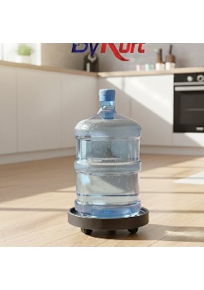 Bykurt 35 Cm Tekerlekli Saksı Altlığı -damacan Ve Tüp Taşıma Altlığı Siyah