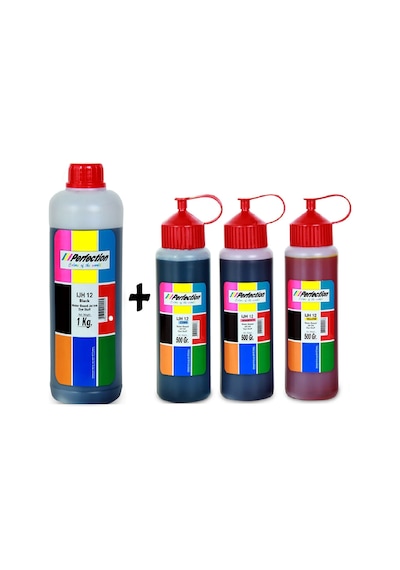 Pefection Epson Uyumlu L486 L500 L550 L555 L560 Yazıcı Mürekkep Dolum Seti 1 Kg. + 3 X 500 Gr.