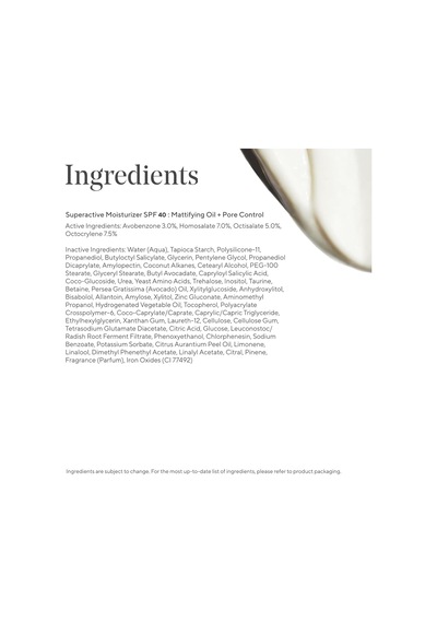 Güneş Koruyucu, Matlaştırıcı Ve Gözenek Sıkılaştırıcı Nemlendirici Krem Spf 40, Superactive Spf 40 Moisturizer, Mattifying Oil + Pore Control