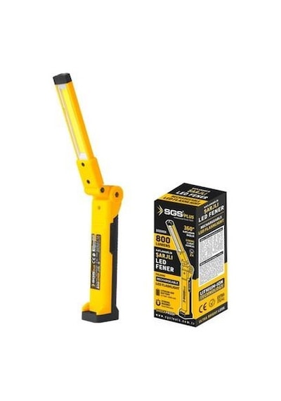 Sgs 5056 Sarjlı Led Fener Katlanır 800lümen 3.7v 2000mah Sarı