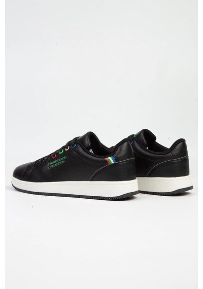 Benetton Minimalist Günlük Kadın Sneaker - Rahat Ve Şık Siyah - Beyaz