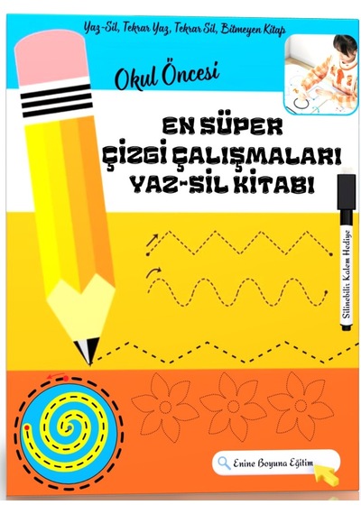 Okul Öncesi En Süper Çizgi Çalışmaları Yaz-sil