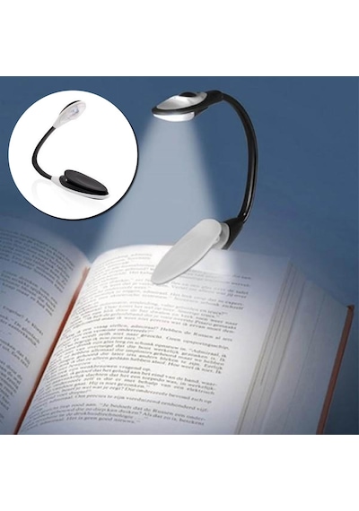 Kitap Okuma Lambası Kıskaçlı Işık Pilli Aydınlatma Kitap Okuma Iş