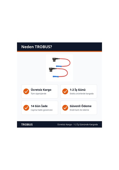Trobus Fuse Tap Sigorta Çoklayıcı Mini Bıçak Tipi Adaptör 2 Adet Diğer