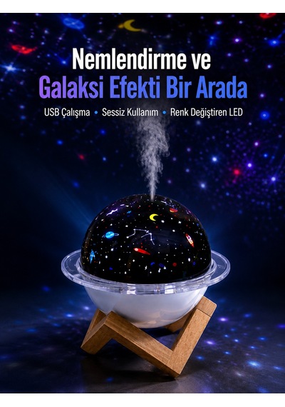 Tek Usb Bağlantılı Projektör Işıklı Taşınabilir Mini Hava Nemlendirici Ve Aroma Difüzörü Najmaddin Diğer