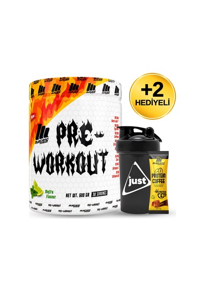 Mustang Nutrition Pre-workout Aminoasit Tozu 600 Gr 30 Servis Mojito + Shaker + Protein Kahve Hediyeli Diğer