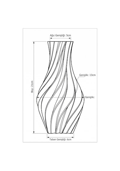 Suna Vazo Siyah 20 Cm - Modern Sarmal Burgu Dekoratif Salon Konsol Sehpa Çiçekliği