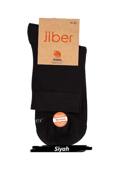 Jiber Erkek Modal Likralı Yarım Konç Çorap 6401 - 6 Adet Siyah