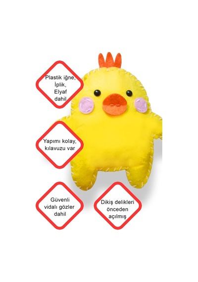Keçe Oyuncak Dikiş Seti - Sevimli Ördek Montessori Oyuncak
