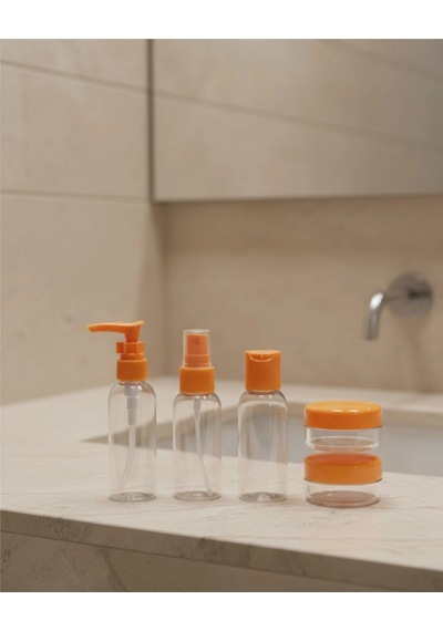 Hubrendy Tekno 30 Ml 5 Li Seyahat Şişesi Seti Çantalı Kozmetik Organizer
