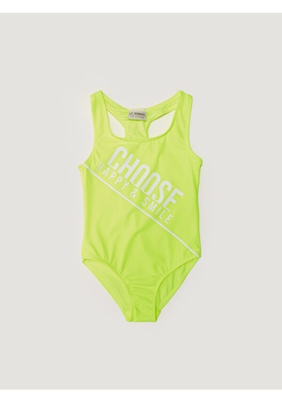 Deep Beach Beyaz Baskılı Kız Çocuk Mayo Db200798cm Altın