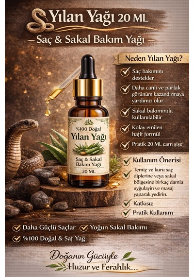 Yılan Yağı 20 Ml Saç & Sakal Bakım Yağı